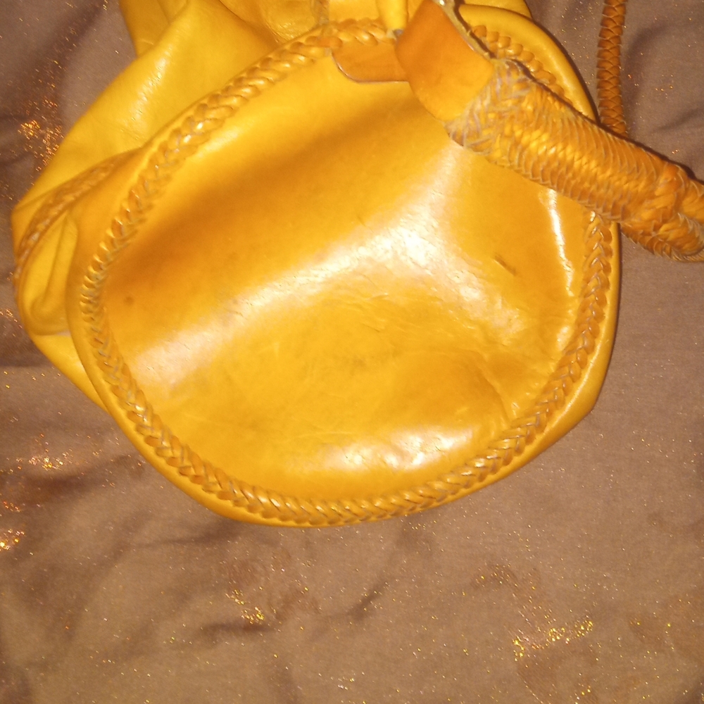 Yellow Leather Women's Bag - Picture 5 of 6
